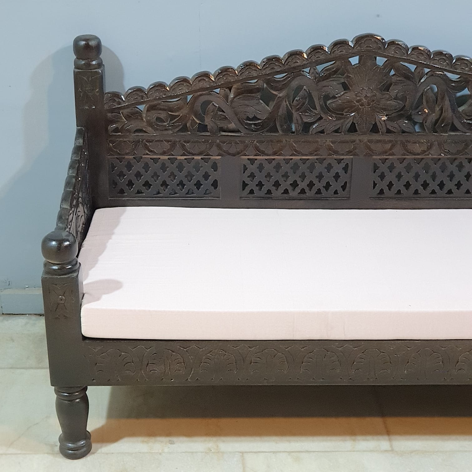 Traditional Indian carved daybed