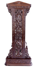 Handmade Indian Furniture Carved Teak Wood Jhula Swing in Dark Brown