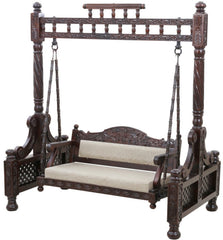 Handmade Indian Furniture Carved Solid Mango Wood Jhula Swing