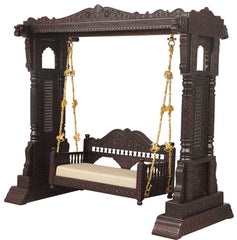 Handmade Indian Furniture Carved Solid Mango Wood Jhula Swing