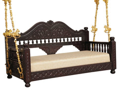 Handmade Indian Furniture Carved Solid Mango Wood Jhula Swing