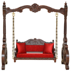 Handmade Indian Furniture Carved Solid Mango Wood Jhula Swing