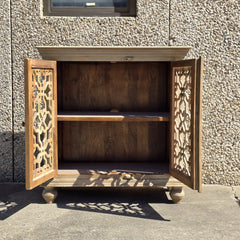 Indian Style Carved Solid Wood Cabinet Vanity 120x45x100cm