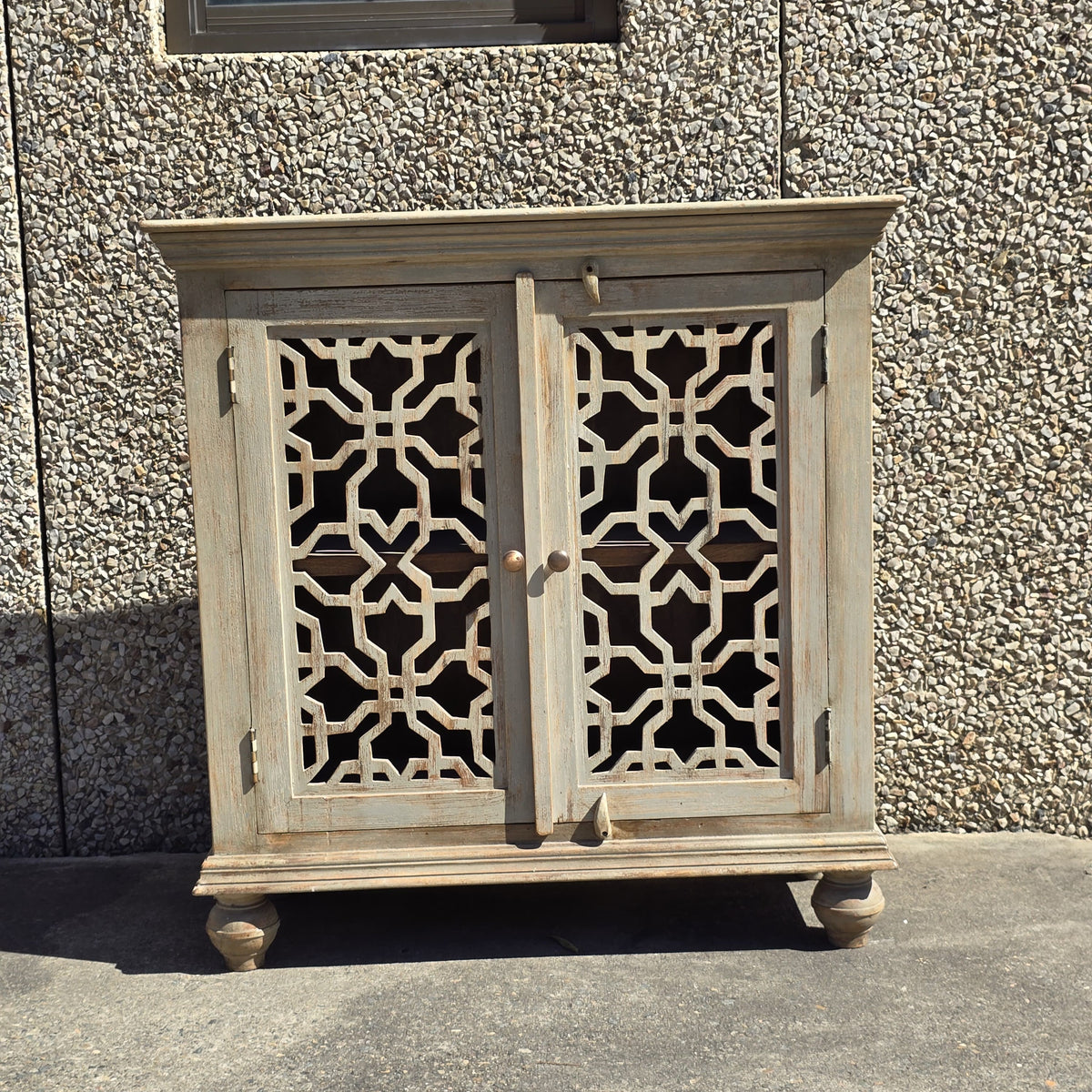 Indian Style Carved Solid Wood Cabinet Vanity 120x45x100cm