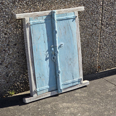 Indian Antique Hand Carved Old Small Door Panel Blue