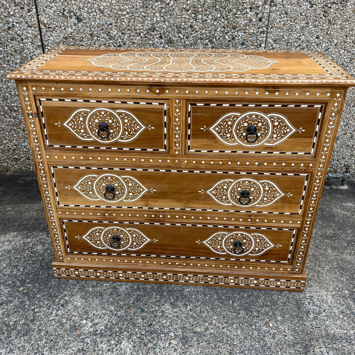 Indian Furniture Handmade Solid Wood Chest of Drawer 110x45x90 cm