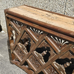 Indian Furniture Solid Hard Wood Carved Console Table Brown