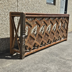 Indian Furniture Solid Hard Wood Carved Console Table Brown