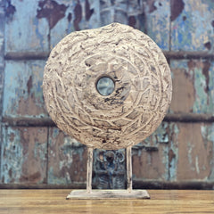 Indian Handcrafted Wooden Home Decor Showpiece Rustic White 12