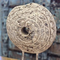 Indian Handcrafted Wooden Home Decor Showpiece Rustic White 12