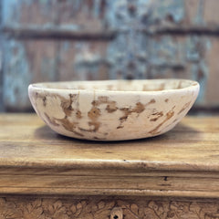 Indian Handcrafted parat Wooden Bowl Rustic White 13