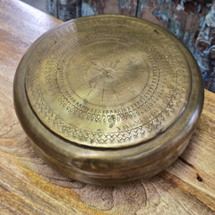 Indian Vintage Brass Round Chapati Storage Box 51