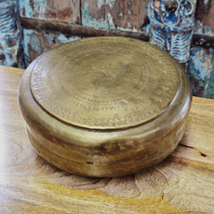 Indian Vintage Brass Round Chapati Storage Box 51