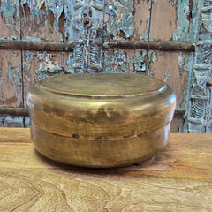 Indian Vintage Brass Round Chapati Storage Box 51