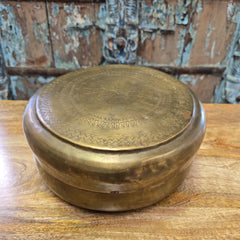 Indian Vintage Brass Round Chapati Storage Box 51