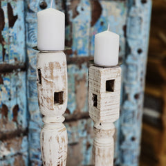 Indian Wooden Candle Holder Stand (Set of 2) 99