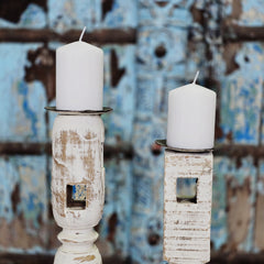 Indian Wooden Candle Holder Stand (Set of 2) 99