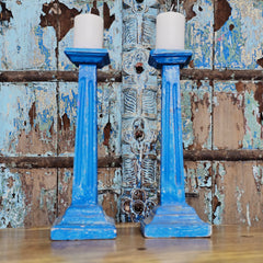 Indian Wooden Candle Holder Stand (Set of 2) 98