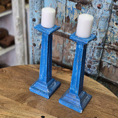 Indian Wooden Candle Holder Stand (Set of 2) 98