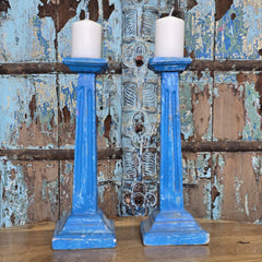 Indian Wooden Candle Holder Stand (Set of 2) 98