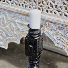 Indian Wooden Hand Carved Candle Holder Stand 282