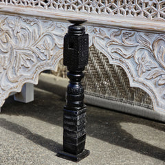 Indian Wooden Hand Carved Candle Holder Stand 282