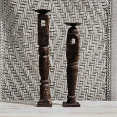 Indian Wooden Hand Carved Candle Holder Stand (Set of 2) 270
