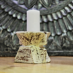 Indian Wooden Hand Carved Candle Holder Stand 247