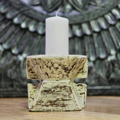 Indian Wooden Hand Carved Candle Holder Stand 247