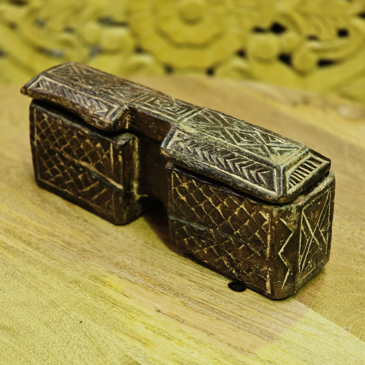 Indian Handcrafted Wooden Home Decor Spice Box 243