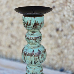 Indian Wooden Hand Carved Candle Holder Stand 287