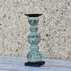 Indian Wooden Hand Carved Candle Holder Stand 287