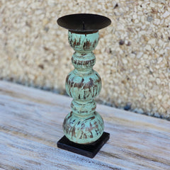 Indian Wooden Hand Carved Candle Holder Stand 287