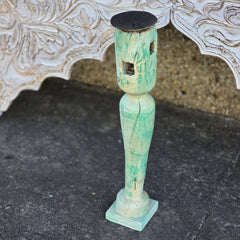 Indian Wooden Hand Carved Candle Holder Stand 291
