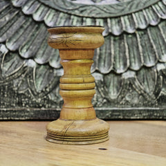 Indian Wooden Hand Carved Candle Holder Stand 321