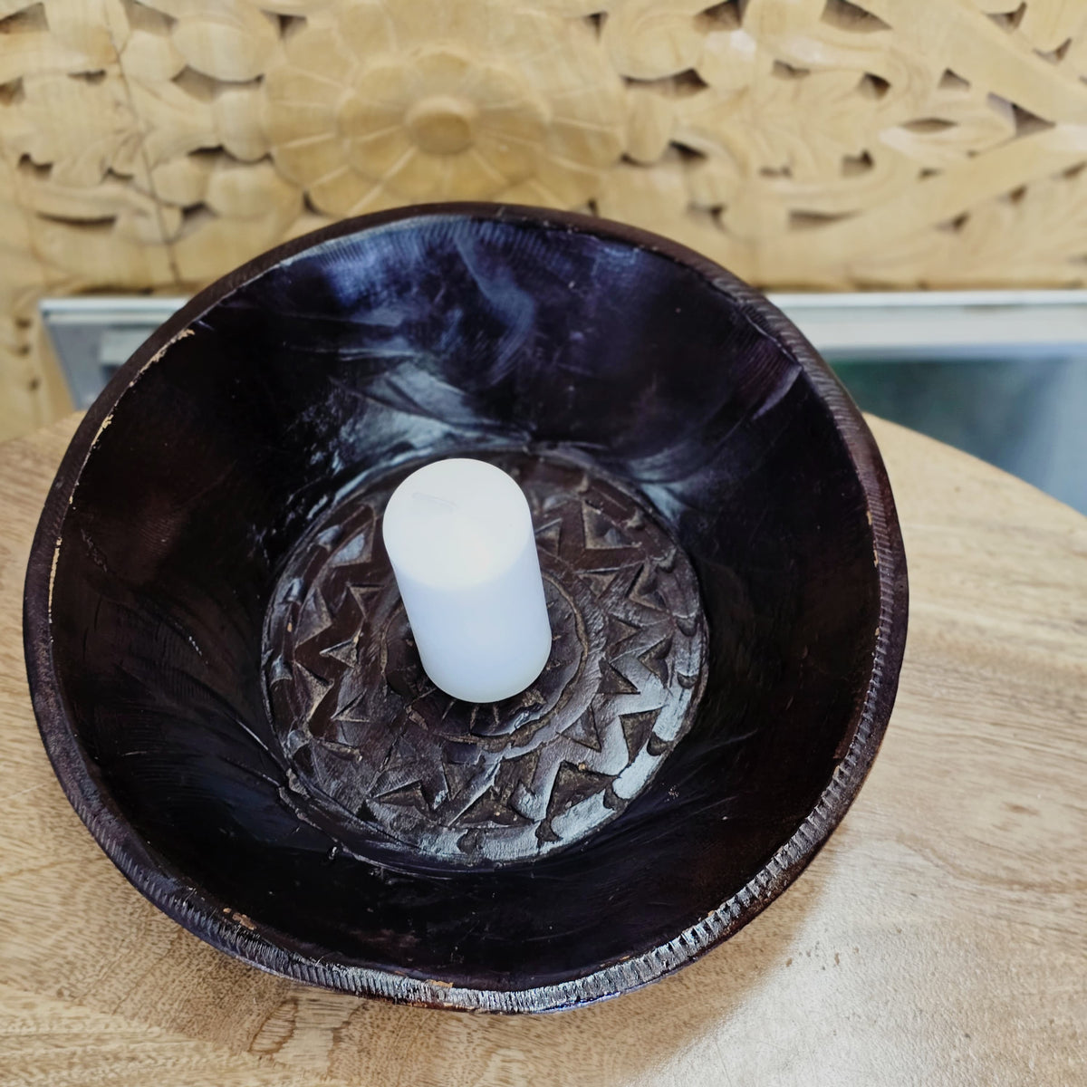 Indian Handcrafted Home Decor Parat Wooden Bowl 419