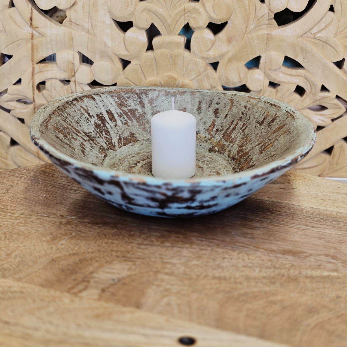 Indian Handcrafted Home Decor Parat Wooden Bowl 448