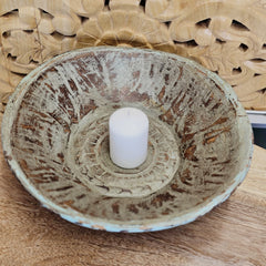 Indian Handcrafted Home Decor Parat Wooden Bowl 448