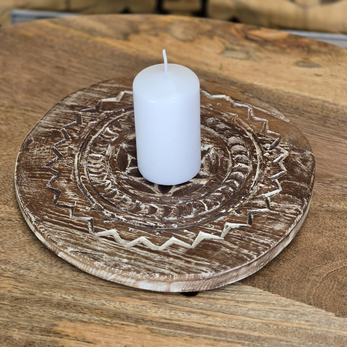 Indian Hand Carved Home Decor Wooden Plates 467