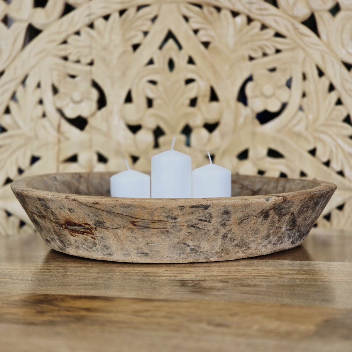 Indian Handcrafted Home Decor Parat Wooden Bowl 466