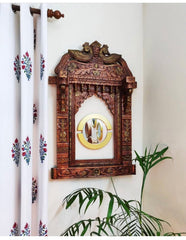 Mehrab Hand Carved Indian Solid Wood Temple Mirror 03