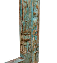Mehrab Indian Hand Carved Mirror Arched Globe Wooden Wall Decor