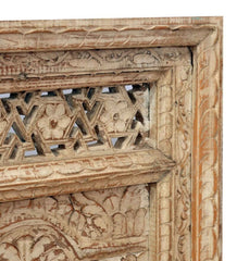 Mehrab Indian Hand Carved Mirror Arched Globe Wooden Wall Decor 02