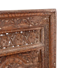 Mehrab Indian Hand Carved Mirror Arched Globe Wooden Wall Decor 07