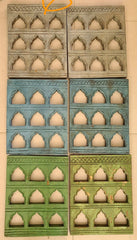 Hand Carved Indian Solid Wood Temple Mirror Wall Decor Set of 6