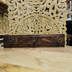 Indian Handmade Carved Solid Wood Wall Hanger A36
