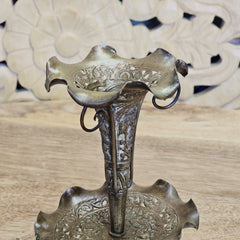 Indian Antique Brass Metal Candle Holder Stand A03