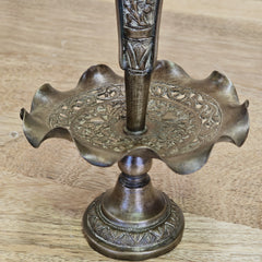 Indian Antique Brass Metal Candle Holder Stand A03