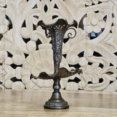 Indian Antique Brass Metal Candle Holder Stand A03
