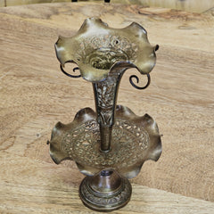 Indian Antique Brass Metal Candle Holder Stand A03